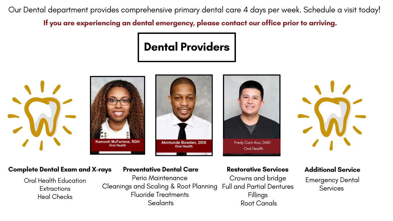 dental department services and providers