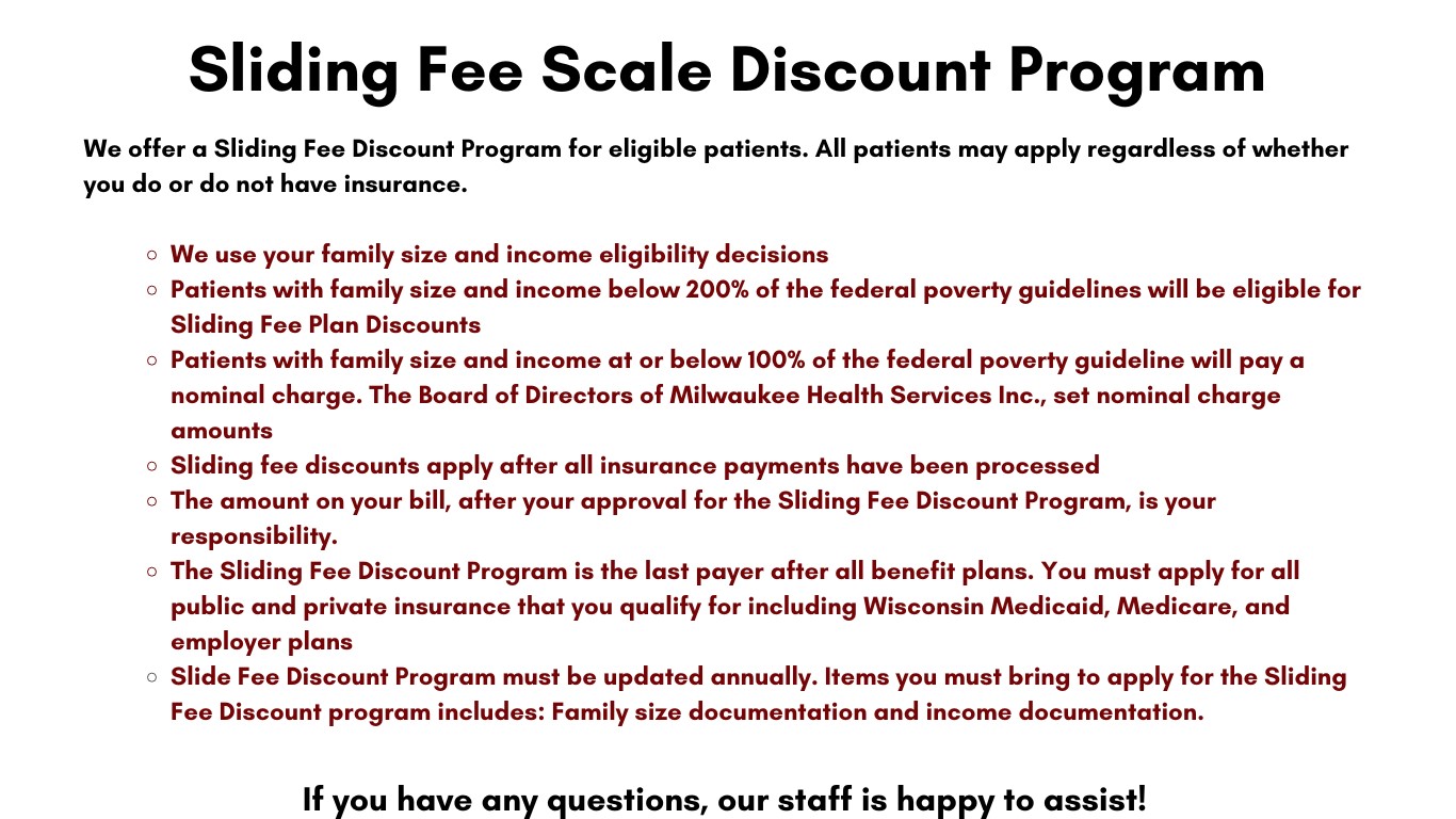 Sliding Fee Discount Description