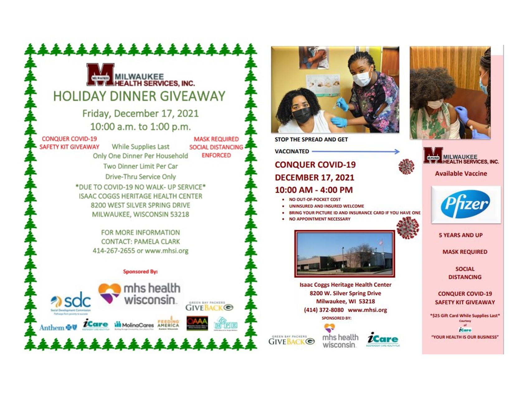 holiday giveaway and covid clinic