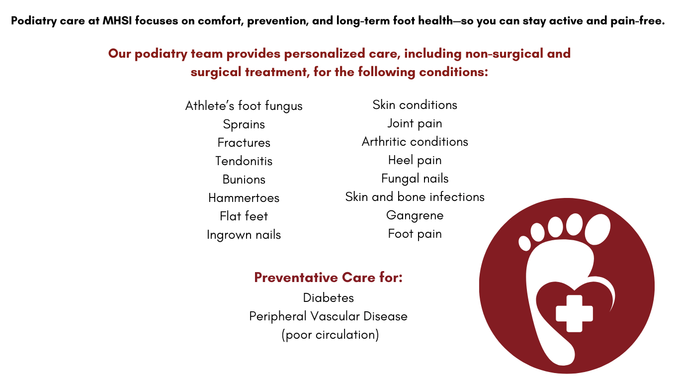 Podiatry department services 