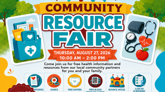 Colorful flyer for MHSI Community Resource Fair